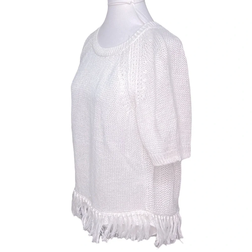 J.Crew Fringed Sweater White